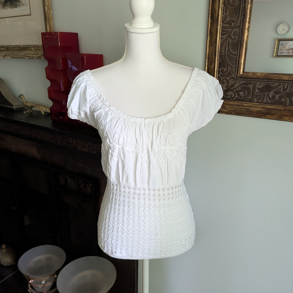 Gypsy Peasant Top Women's Small Fairy FITTED WAIST Boho Bohemian Renaissance